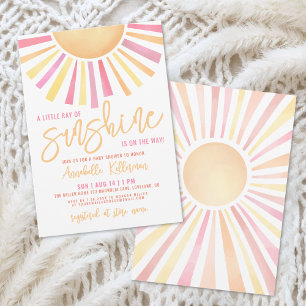 Convites Pequeno Raio De Sol Boho Chá De Bebê