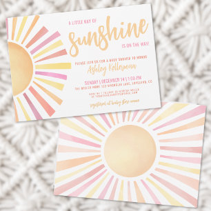Convites Pequeno Raio De Sol Boho Chá De Bebê