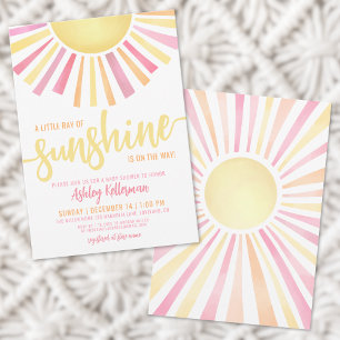 Convites Pequeno Raio De Sol Boho Chá De Bebê