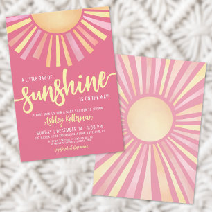 Convites Pequeno Raio De Sol Boho Chá De Bebê