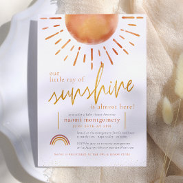Convites Pequeno Raio de Sol Boho Chuveiro de Bebê Arco-íri