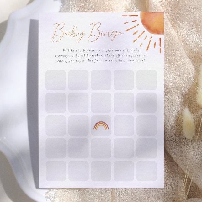 Convites Pequeno Raio de Sol Jogo de Bingo de Bebê (Criador carregado)