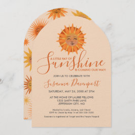 Convites Pequeno Raio Sol Chá de fraldas de Aquarela