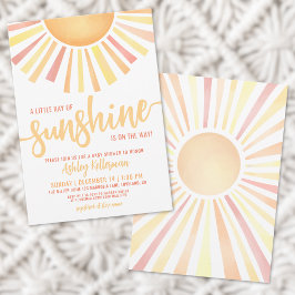 Convites Pequeno Raios Do Chá de fraldas Do Sunshine Boho