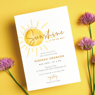 Convites Pequeno Ray do Chá de fraldas Sunshine Boho