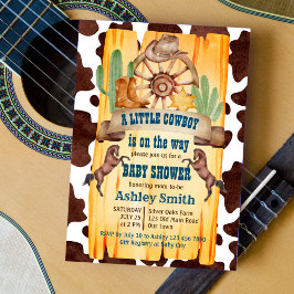Convites Pequeno rodeio de cowboy chá de fraldas oeste