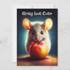 Convites Pequeno roedor adorável segurando maçã vermelha fe