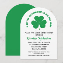 Pequeno Shamrock Irlandês Branco E Chá de fraldas 