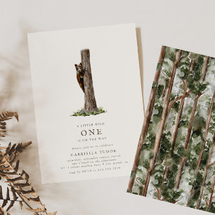 Convites Pequeno Urso, Chá de fraldas de Floresta Selvagem