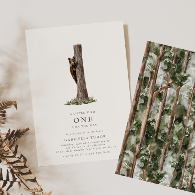 Convites Pequeno Urso, Chá de fraldas de Floresta Selvagem  (Available for print & instant digital download!)