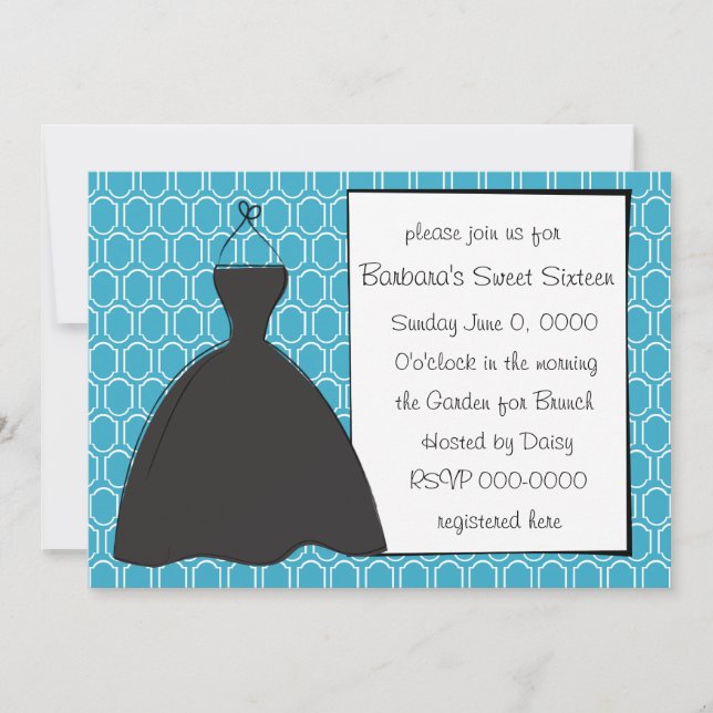 Convites Pequeno Vestido Negro (Frente)