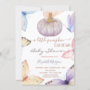 Convites Pequenos Borboletas de Abóbora Reluzentes Baby Sho