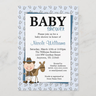 Convites pequenos do chá de fraldas das ferraduras