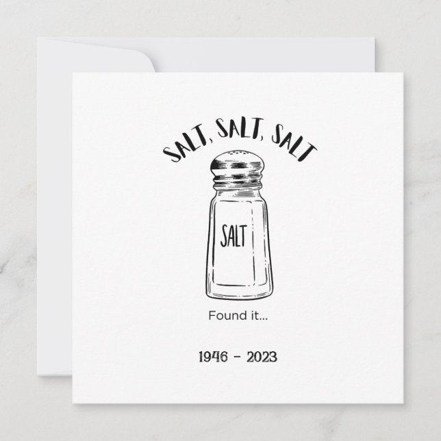 Convites Perdeu o agitador de sal - achou (Frente)