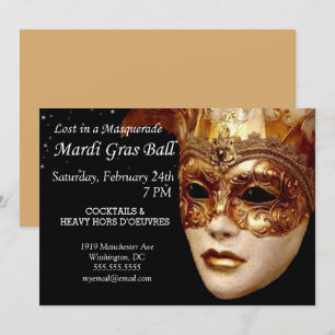 Convites Perdido Em Um Baile De Máscaras Mardi Gras