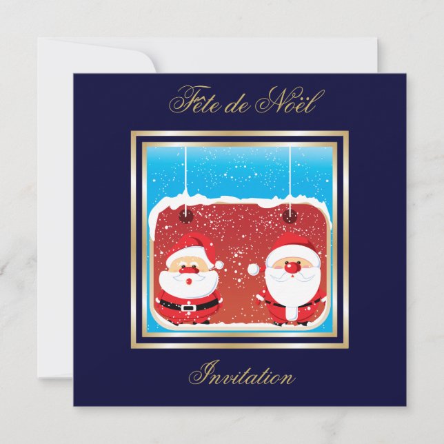 Convites Père Noël Fête de Noël (Frente)