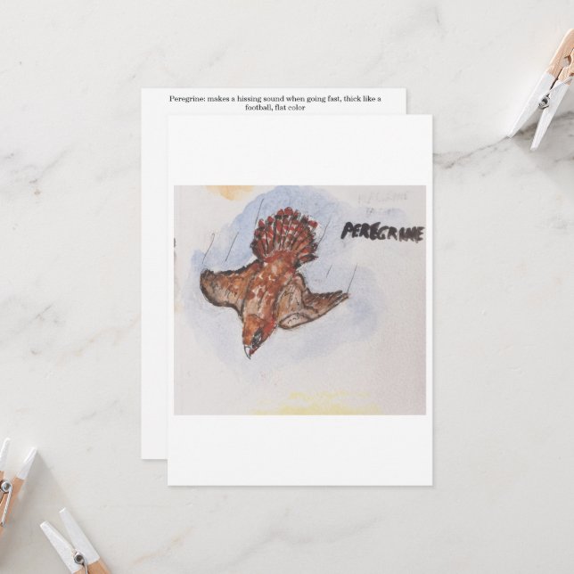 Convites Peregrin Falcon Greeting Card (Frente/Verso In Situ)