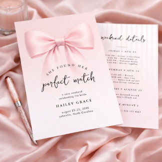 Convites Perfect Match Elegant Minimal Bachelorette Weekend