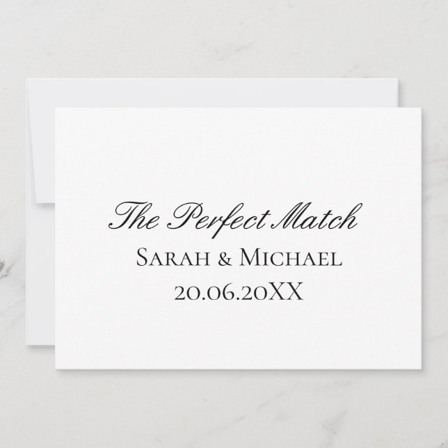 Convites Perfect Match Wedding Matchbox–PersonalizedEdition (Frente)
