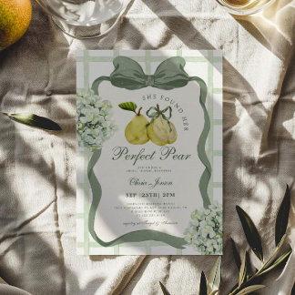 Convites Perfect Pear Pair Sage Green Bridal Shower