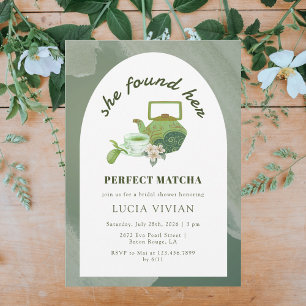 Convites Perfeito Matcha Ela Encontrou Seu Chá de panela