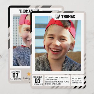 Convites Perfil de Crianças Negociando Fotos de Aniversário