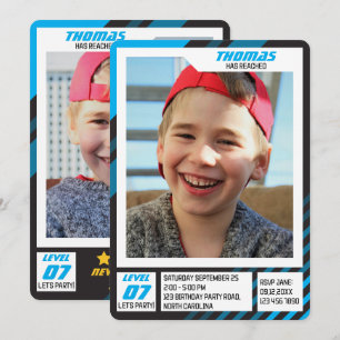 Convites Perfil de Jogador Infantil Troca de Fotos de Anive
