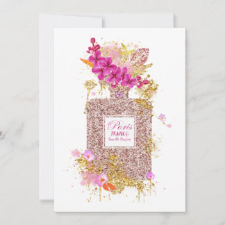 Convites Perfume 1 brilhante brilhante, cor-de-rosa, luxuos