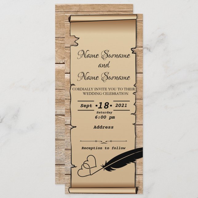 Convites Pergaminho (Frente/Verso)