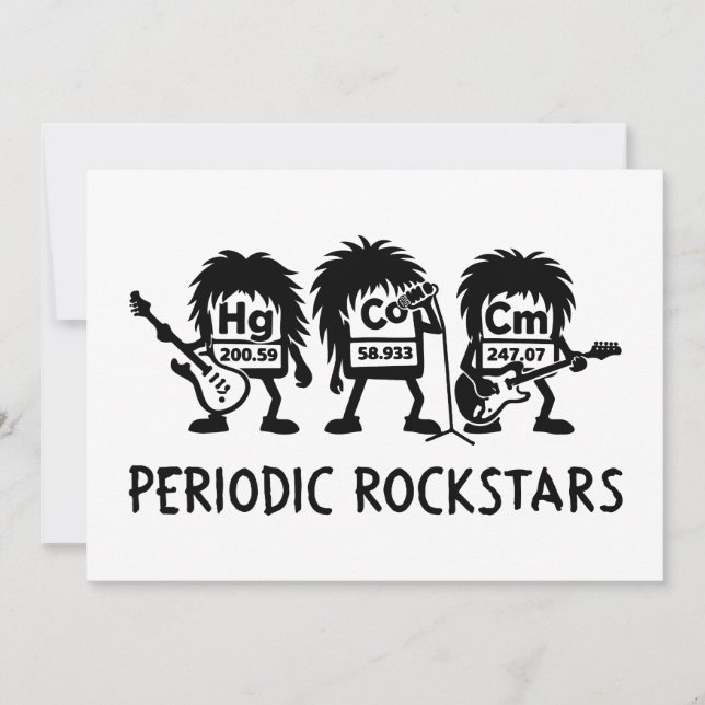 Convites Periodic Rockstars Chemistry Humor (Frente)