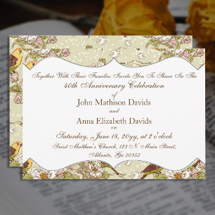 Convites Periquito e Dogwood de 40º Aniversário