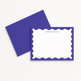 Convites Periwinkle Blue Wavy Frame Note Card