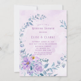 Convites Periwinkle Lilac Peony Chá de casamento