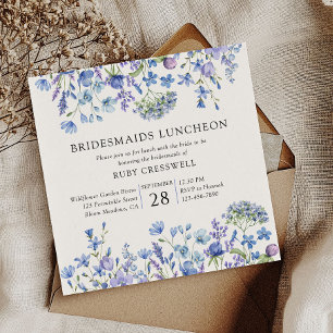 Convites Periwinkle Wildflower Bridesmaids Luncheon