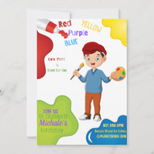 Permite Paint Birthday Invitation Card (Boy)