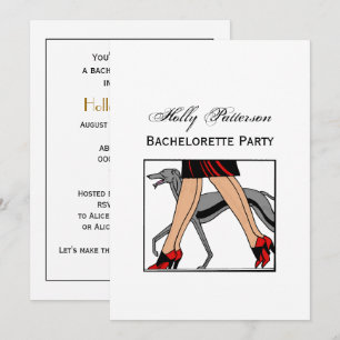 Convites Pernas Art Deco Mulheres Greyhound Whippet Cão R