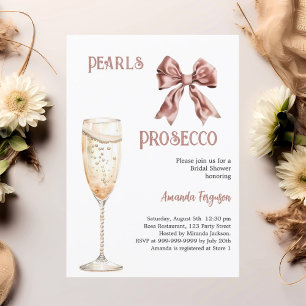 Convites Pérola Chá de panela cor-de-rosa Prosecco