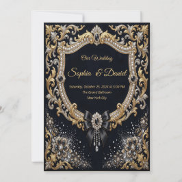 Convites Pérola de Diamante em Ouro Preto Luxo Formal