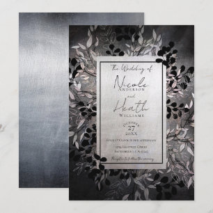Convites Pérola Opalescente Moody Glam Floral Casamento