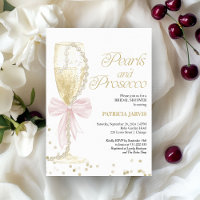 Pérolas com Laço Rosa e Prosecco Chá de Bebê da No