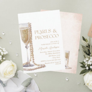 Convites Pérolas de Aquarela Elegantes e Sho Prosecco Brida