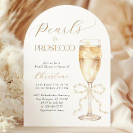 Convites Pérolas de arco e Chá de panela Prosecco