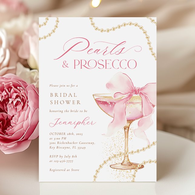 Convites Pérolas de Arco rosa e Chá de panela Prosecco (Criador carregado)