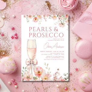 Convites Pérolas de Arco rosa e Chá de panela Prosecco