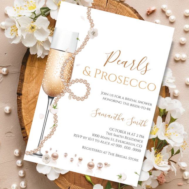 Convites Pérolas de Chic e Chá de panela Prosecco (Criador carregado)