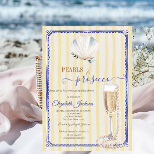 Convites Pérolas de Conchas & Prosecco Listras Amarelas