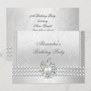 Convites Pérolas de Diamantes Brancos de bolsa mensageifest
