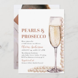 Convites Pérolas de Foto Elegantes e Chá de panela Prosecco
