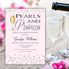Convites Pérolas de Tema Rosa e Chá de panela Prosecco