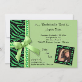 Convites Pérolas De Verde limão E Fitas De Zebra